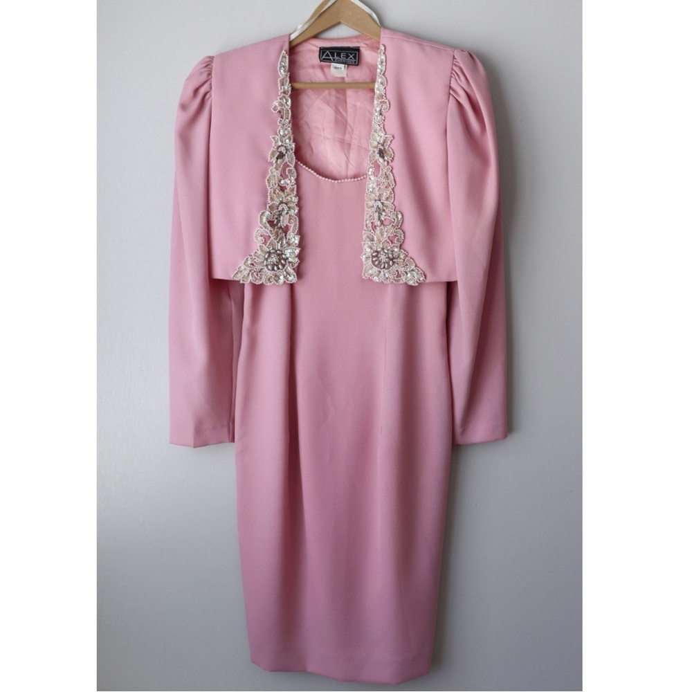 Vintage Beaded Mini Dress & Cropped Blazer Matching Set 6